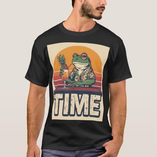 ティキタイムのカエルバーテンダーシャツ Tシャツ (正面)