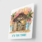 ティキタイムトロピカルビーチバーサーフ&シー スクエア壁時計 (傾斜)