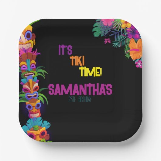 ティキタイムバースデーパーティー ペーパープレート (正面)