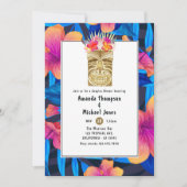 ティキタイムルアウ(ハワイ式宴会)サマービーチカップルシャワー 招待状 (正面)