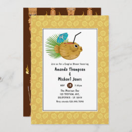 ティキタイムルアウ(ハワイ式宴会)サマービーチカップルシャワー 招待状