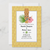 ティキタイムルアウ（ハワイ式宴会）サマービーチカップルシャワー 招待状 (正面)