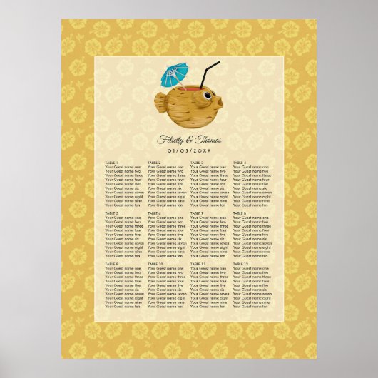 ティキタイムルアウ（ハワイ式宴会）サマービーチ結婚式 ポスター (正面)