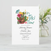 ティキタイムルアウ(ハワイ式宴会)サマービーチ結婚式 招待状 (スタンド正面)