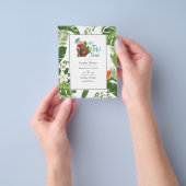 ティキタイムルアウ（ハワイ式宴会）夏ビーチカップルシャワー招待状 チラシ (手)