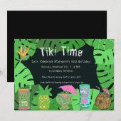 ティキタイム カスタマイズ可能な誕生日パーティー招待状 招待状 (正面/裏面)