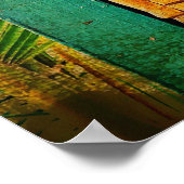 "ティキタイム"激しい、ヴィンテージ、レトロ、ウッドティキ顔 ポスター (角)