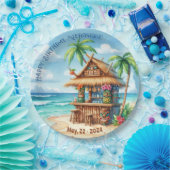 ティキテーマバケーションスタイルカスタム文字 ペーパープレート (パーティー)