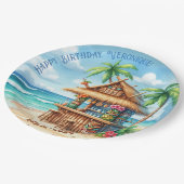 ティキテーマバケーションスタイルカスタム文字 ペーパープレート (アングル)