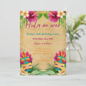 ティキトロピカルハワイアンルアウ(ハワイ式宴会)フラオンオーバー誕生日 招待状 (スタンド正面)