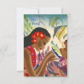 ティキトロピカルレイハワイアンルアウ(ハワイ式宴会)パーティーインビタトン 招待状 (正面)