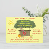 ティキハットバー BBQ ビーチプールパーティー スイート16 招待状 (スタンド正面)
