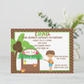 ティキハットブラウンボーイズ誕生日招待状 招待状 (スタンド正面)