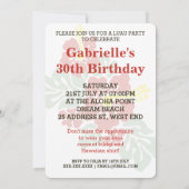 ティキハットルアウ(ハワイ式宴会)パーティの招待状 招待状 (裏面)