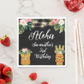 ティキハワイアンアロハトロピカル誕生日ルアウ(ハワイ式宴会)パーティー スタンダードランチョンナプキン (インサイチュ)