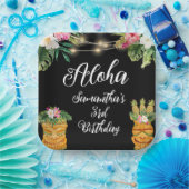 ティキハワイアンアロハトロピカル誕生日ルアウ（ハワイ式宴会）パーティー ペーパープレート (パーティー)