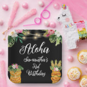 ティキハワイアンアロハトロピカル誕生日ルアウ（ハワイ式宴会）パーティー ペーパープレート (パーティー)