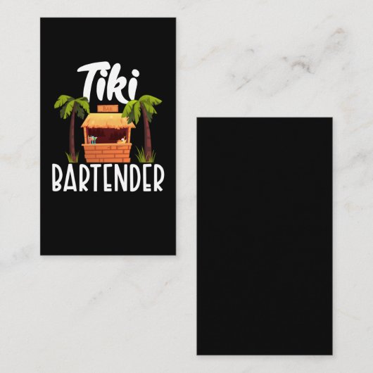 ティキハワイバーテンタヒチおもしろいアンドリンクミキサー 名刺 (正面/裏面)