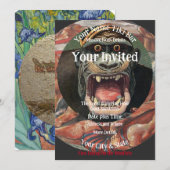 ティキバーでのパーティー　ラム酒の飲み放題 招待状 (正面/裏面)