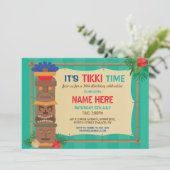 ティキバースデーパーティアロハルアウ(ハワイ式宴会)トーテムポイエトロピカル 招待状 (スタンド正面)