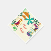 ティキバーズバースデーパーティーヴィンテージルアウ（ハワイ式宴会）カスタム スタンダードカクテルナプキン (角)