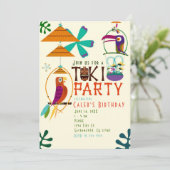 ティキバーズバースデーパーティーヴィンテージルアウ（ハワイ式宴会）招待状 招待状 (スタンド正面)