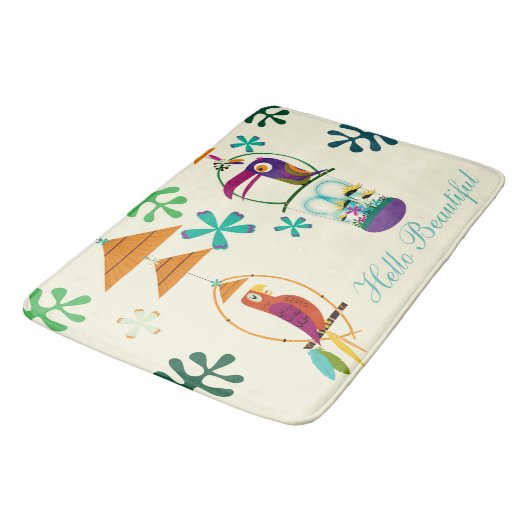 ティキバーズバースデーパーティーヴィンテージレトロカスタム バスマット (アングル)