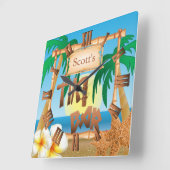 ティキバーデザイン スクエア壁時計 (傾斜)