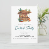 ティキバートロピカルカクテルパーティーバックヤードサマー 招待状 (スタンド正面)