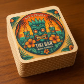 ティキバートロピカルドリンクパーティーデコール – スクエアペーパーコースター