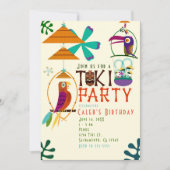 ティキバードの誕生日パーティー ヴィンテージ ルアウ ご招待状 招待状 (正面)