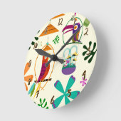 ティキバードトロピカルカスタムパーソナライズされた ラウンド壁時計 (傾斜)