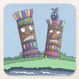 ティキバードプラムスクエア紙コースター スクエアペーパーコースター