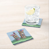 ティキバードローズブドスクエア紙コースター スクエアペーパーコースター (インサイチュ)