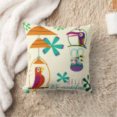 ティキバードヴィンテージレトロアーパーソナライズされたトカスタム クッション (ブランケット)