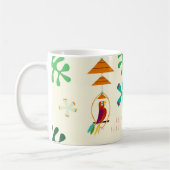 ティキバードヴィンテージレトロアーパーソナライズされたトカスタム コーヒーマグカップ (左)