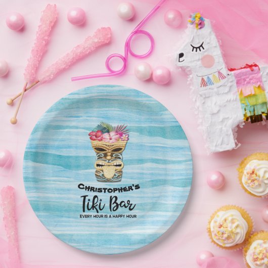 ティキバーモノグラムのパーティーナプキンス ペーパープレート (パーティー)