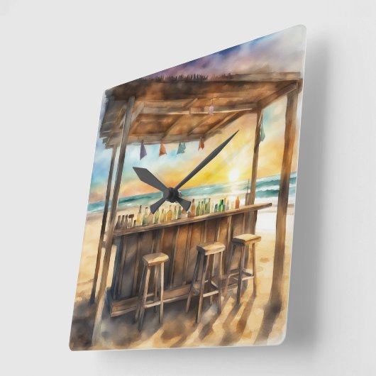 ティキバー1 - スクエア壁時計 (傾斜)