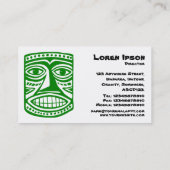 ティキバー – 緑、黒、白 名刺 (裏面)