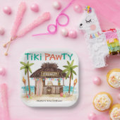 ティキパウティトロピカルビーチドッグパーティー ペーパープレート (パーティー)