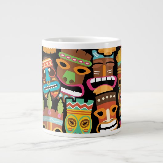 ティキパターン ジャンボコーヒーマグカップ (正面)