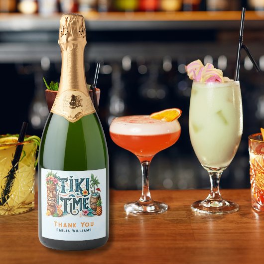 ティキパーソナライズされたパーティーカスタム スパークリングワインラベル