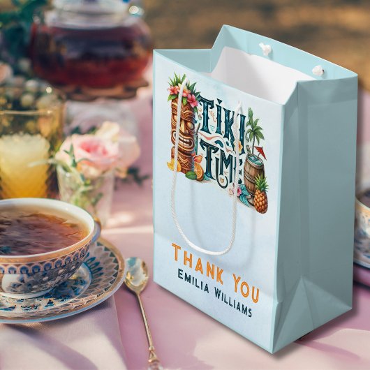 ティキパーソナライズされたパーティーカスタム ミディアムペーパーバッグ