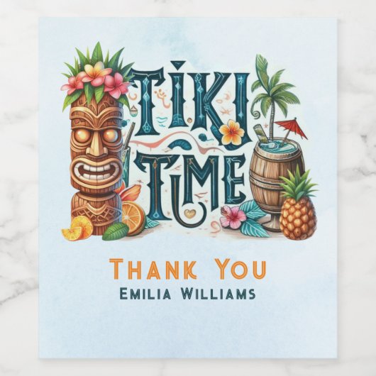 ティキパーソナライズされたパーティーカスタム ワインラベル (シングルラベル)