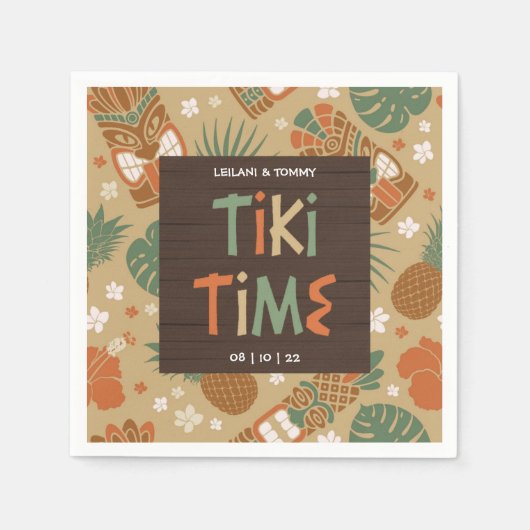 ティキパーティー熱帯ルアウ(ハワイ式宴会) スタンダードカクテルナプキン (正面)