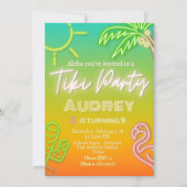 ティキパーティー-誕生日 招待状 (正面)