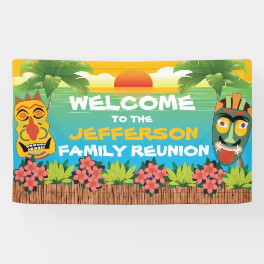 ティキビーチサンセットファミリー懇親会ウェルカム 横断幕 (横)