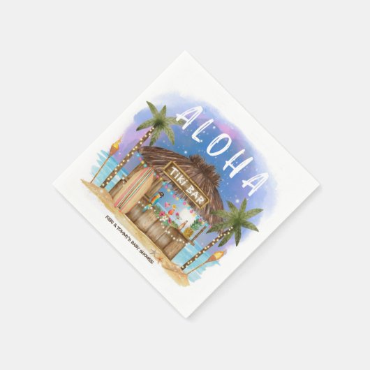ティキビーチバートロピカルサーフ&シーベビーシャワー スタンダードカクテルナプキン (角)