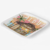 ティキビーチバートロピカルサーフ&シーベビーシャワー ペーパープレート (傾斜あり)