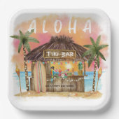 ティキビーチバートロピカルサーフ&シーベビーシャワー ペーパープレート (正面)